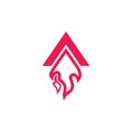 Motion arrow rocket fire symbol flat logo vector Royalty Free Stock Photo