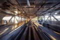 Motion blur of Automatic train moving inside tunnel in Tokyo, Japan. Royalty Free Stock Photo