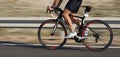 Motion blur of a bike race with the bicycle and rider Royalty Free Stock Photo