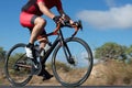 Motion blur of a bike race with the bicycle and rider Royalty Free Stock Photo