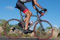 Motion blur of a bike race with the bicycle and rider Royalty Free Stock Photo