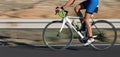 Motion blur of a bike race with the bicycle and rider Royalty Free Stock Photo