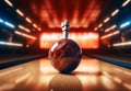 Bowling Strike Hit With Fire Explosion Royalty Free Stock Photo