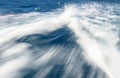 Abstract Motion Blur Blue and White Ocean Surface Boat Wake Royalty Free Stock Photo