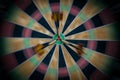 Motion Blur on a Dartboard with Three Darts in the Bull`s Eye Royalty Free Stock Photo