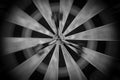 Motion Blur on a Dartboard with Three Darts in the Bull`s Eye - Black and White