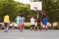 Motion Blur Men Playing Pickup Basketball Royalty Free Stock Photo