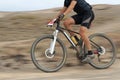 Motion blur of a mountain bike race Royalty Free Stock Photo