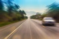 Motion blur of a rural road Royalty Free Stock Photo