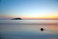 motion blur of the sea under vivid twilight sunset sky