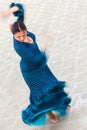 Motion Blur Shot of Traditional Woman Spanish Flamenco Dancer Royalty Free Stock Photo