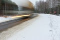 Motion blur of a speedy truck Royalty Free Stock Photo