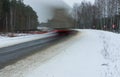 Motion blur of a speedy truck Royalty Free Stock Photo