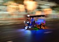 Motion blur of traditional tuk-tuk at night from Bangkok Royalty Free Stock Photo