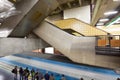 Motion blur of a train at Baquedano Subway Station, Santiago Royalty Free Stock Photo