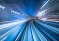 Motion blur of train moving in Tokyo, Japan