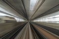 Motion blur of train running on tunnel in Tokyo, Japan Royalty Free Stock Photo