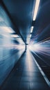 Motion blur of a train in a subway station Royalty Free Stock Photo