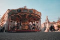 Motion blurred carousel in Como, Italy