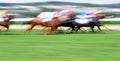 Motion blurred horse race