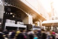 Motion blurred of passengers at Kyoto Station : Japan