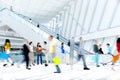 Motion blurred people in the shopping mall