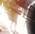 Motion blurred people walking at New York streets Royalty Free Stock Photo