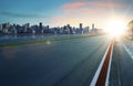 Motion blurred racetrack , sunset scene . Royalty Free Stock Photo