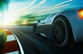 Motion blurred racetrack,sunset scene Royalty Free Stock Photo