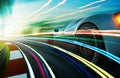 Motion blurred racetrack,sunset scene Royalty Free Stock Photo