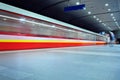 Motion blurred subway train Royalty Free Stock Photo