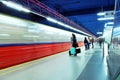 Motion blurred subway train Royalty Free Stock Photo