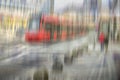 Motion blurred tram in the city Royalty Free Stock Photo