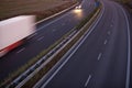 motion blurred truck on a highway Royalty Free Stock Photo