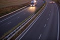 Motion blurred truck on a highway Royalty Free Stock Photo