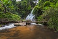 Motion blurred water of Pa Dok Siew Waterfall Rak Jung waterfall  beautiful waterfall in deep forest  Doi Inthanon national park Royalty Free Stock Photo