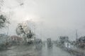 Motion car on raining time Royalty Free Stock Photo