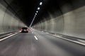 Motion car traffic in tunnel Royalty Free Stock Photo