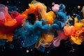 Motion Color drop in water,Ink swirling in ,Colorful ink abstraction. Cloud of ink under water Royalty Free Stock Photo