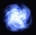 Motion curled blue flash beam in space Royalty Free Stock Photo