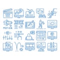 Motion Design Studio icon hand drawn illustration