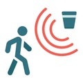 Motion detector flat icon, security and guard