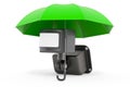 Motion detector under umbrella, 3D rendering Royalty Free Stock Photo