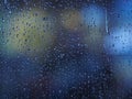 Motion drop rain on mirror window glass car in road rainy season Royalty Free Stock Photo