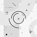 Motion graphics elements. Black and white composition. Vector illustration background. Geometric figures