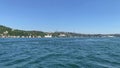 Motion lapse footage of boats passing on Bosphorus in Arnavutkoy area of Istanbul and Aisan side.