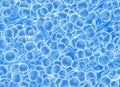 Motion many bubbles in flow blue water Royalty Free Stock Photo