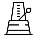 Motion metronome icon, outline style