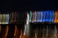 Motion night lights abstract, city traffic trails effect shoot from window car, fast driving movement Royalty Free Stock Photo