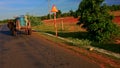 Motion Past Sunny Rural Landscape Cows Flock Cross Road